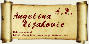 Angelina Mijaković vizit kartica